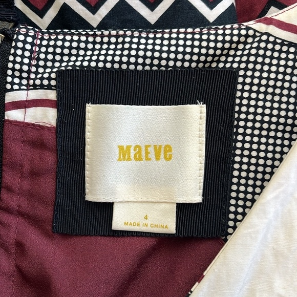 Maeve Anthropology Moon Song Sleeveless Dress | Black, Red, Cream | Size 4 - Picture 7 of 8